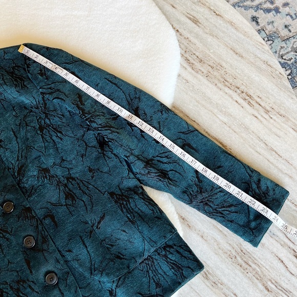 Coldwater Creek Jacquard Blazer Jacket Medium 10 12 Textured Embroidered - Picture 13 of 16